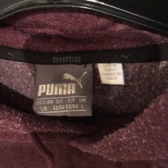 Burgundy/Wine coloured Puma Athletic Hoodie SZ L - Picture 3 of 4